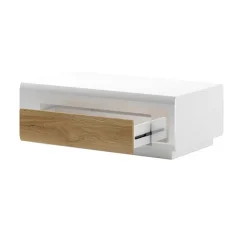 Tavolino salotto con cassetti 110x60cm bianco lucido rovere Tahiti