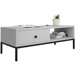 Tavolino salotto  90x50cm design moderno grigio Pollon