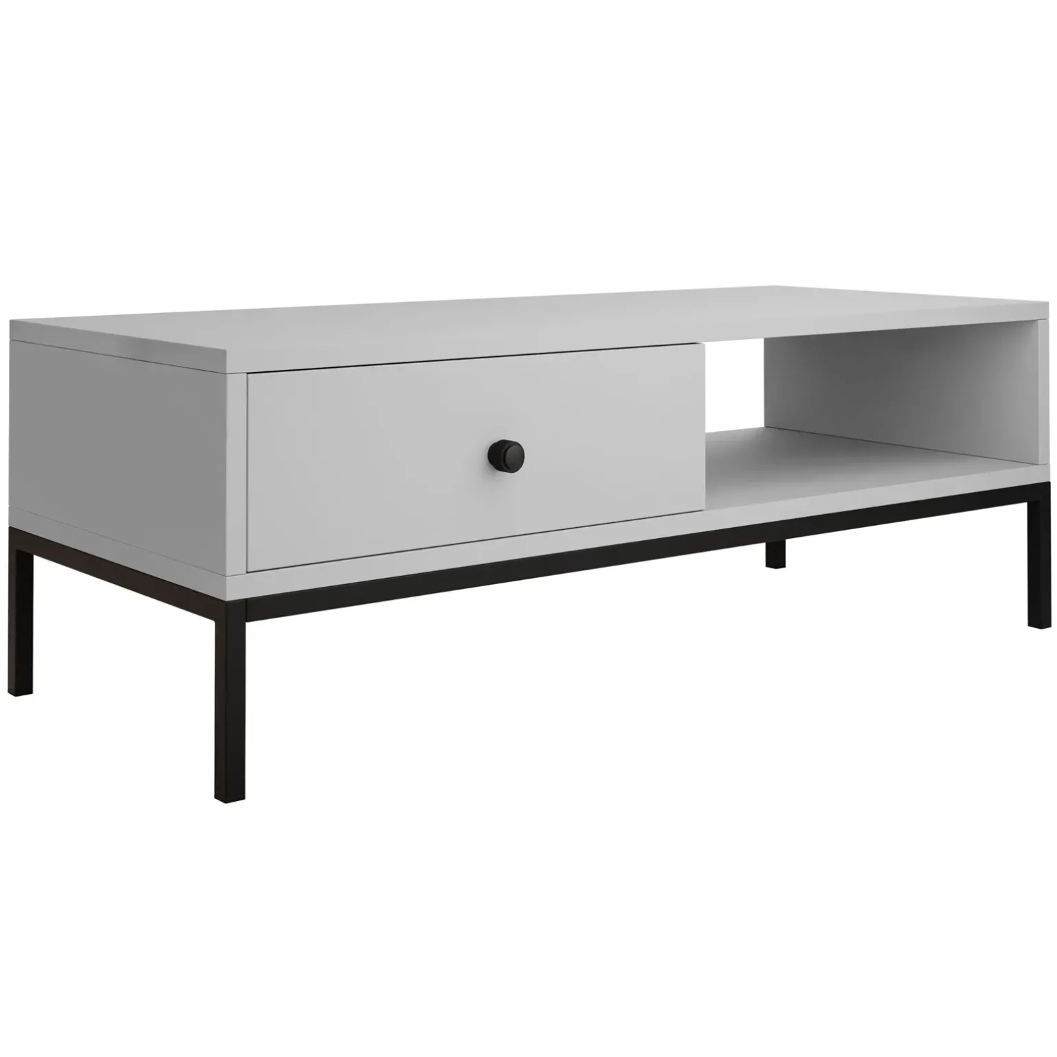 Tavolino salotto 90x50cm design moderno grigio Pollon