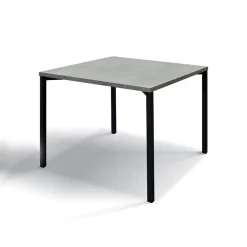 Tavolino 55x55 cm da salotto grigio cemento metallo Blade
