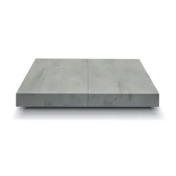 Tavolino 55x90 cm da salotto rettangolare grigio cemento metallo Blade