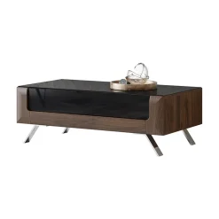 Tavolino 110x65cm da salotto 1 cassetto noce nero lucido Jumbo