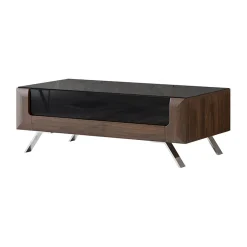 Tavolino 110x65cm da salotto 1 cassetto noce nero lucido Jumbo