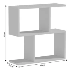 Tavolino 60x60cm da salotto con libreria design grigio antico Priocca