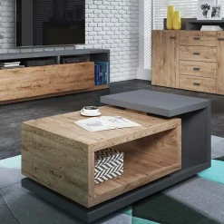 Tavolino 120x60cm da salotto design rovere antracite Megan Gihome®
