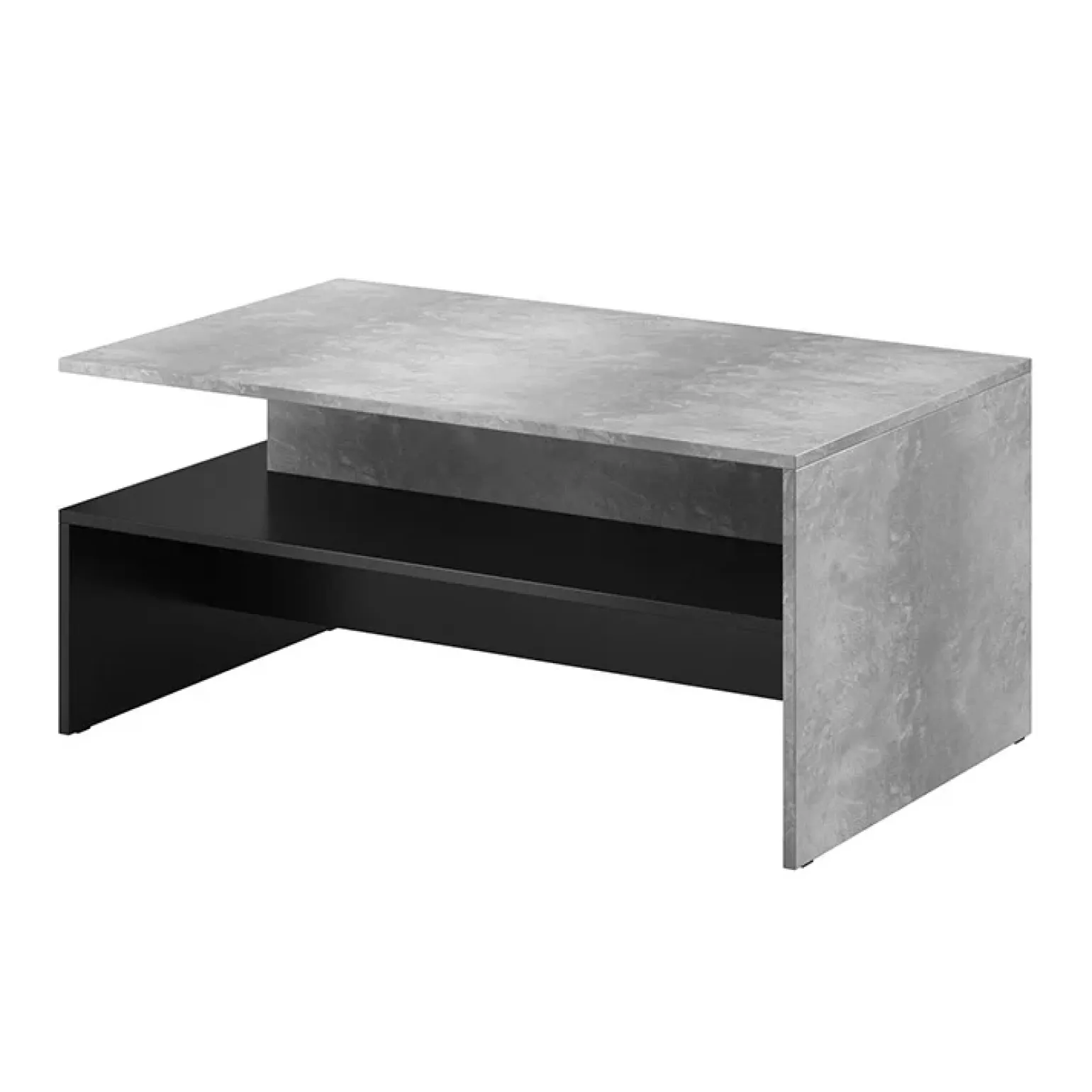 Tavolino 100x45cm da salotto design cemento e nero Emotion Gihome®