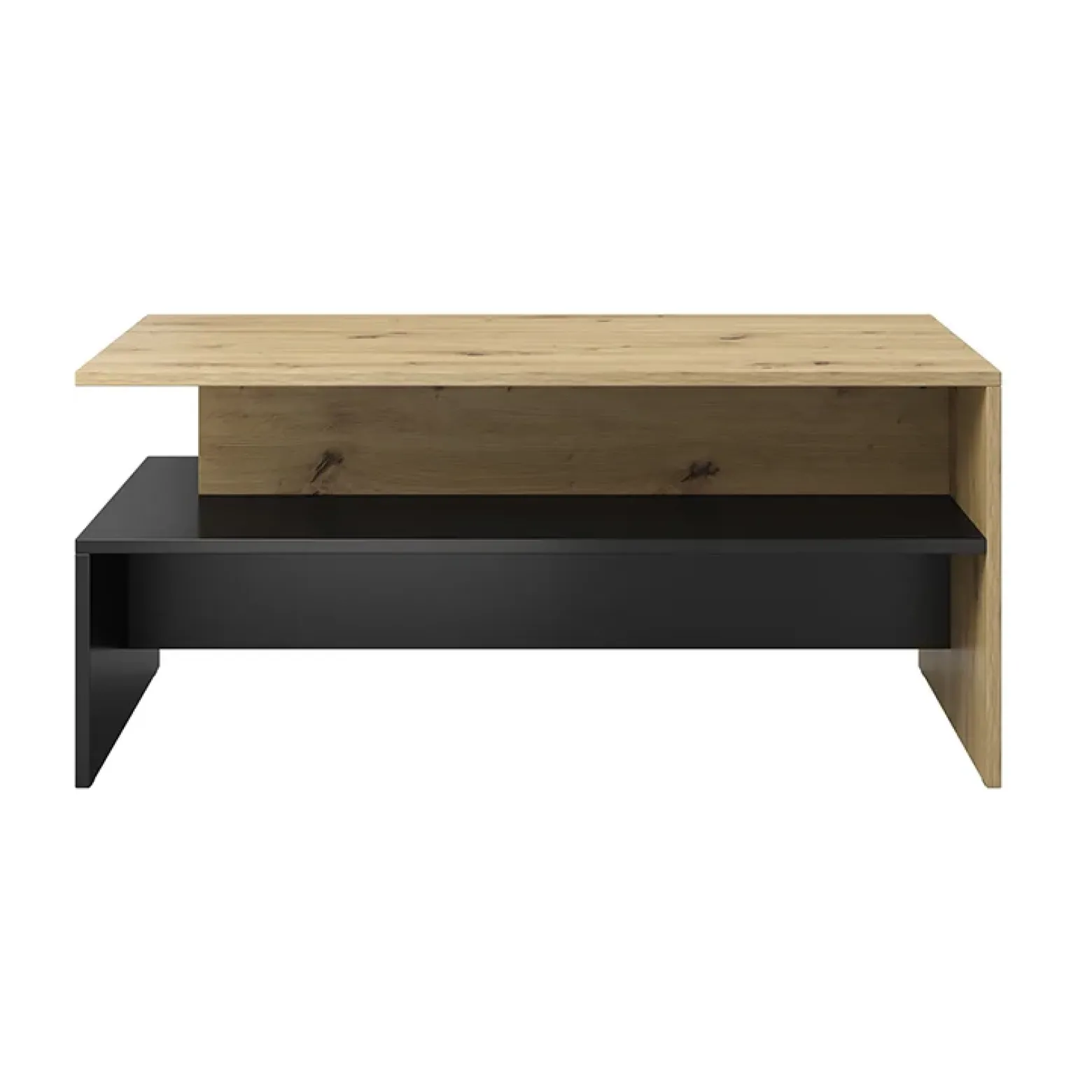 Tavolino 100x45cm da salotto rovere chiaro nero Emotion Gihome®