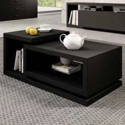 Tavolino 120x60cm da salotto rettangolare nero opaco Megan Gihome®