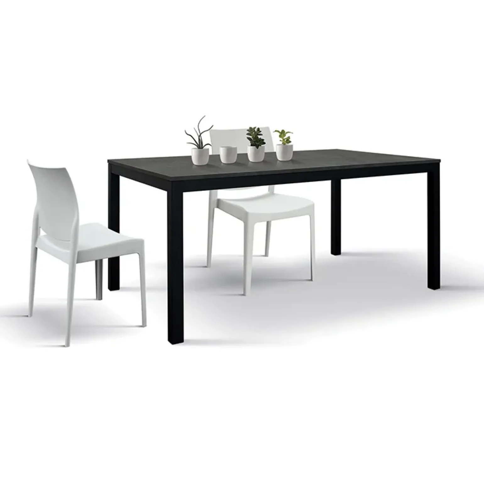 Tavolo 110/160 cm allungabile acciaio ossido metallo Alanda
