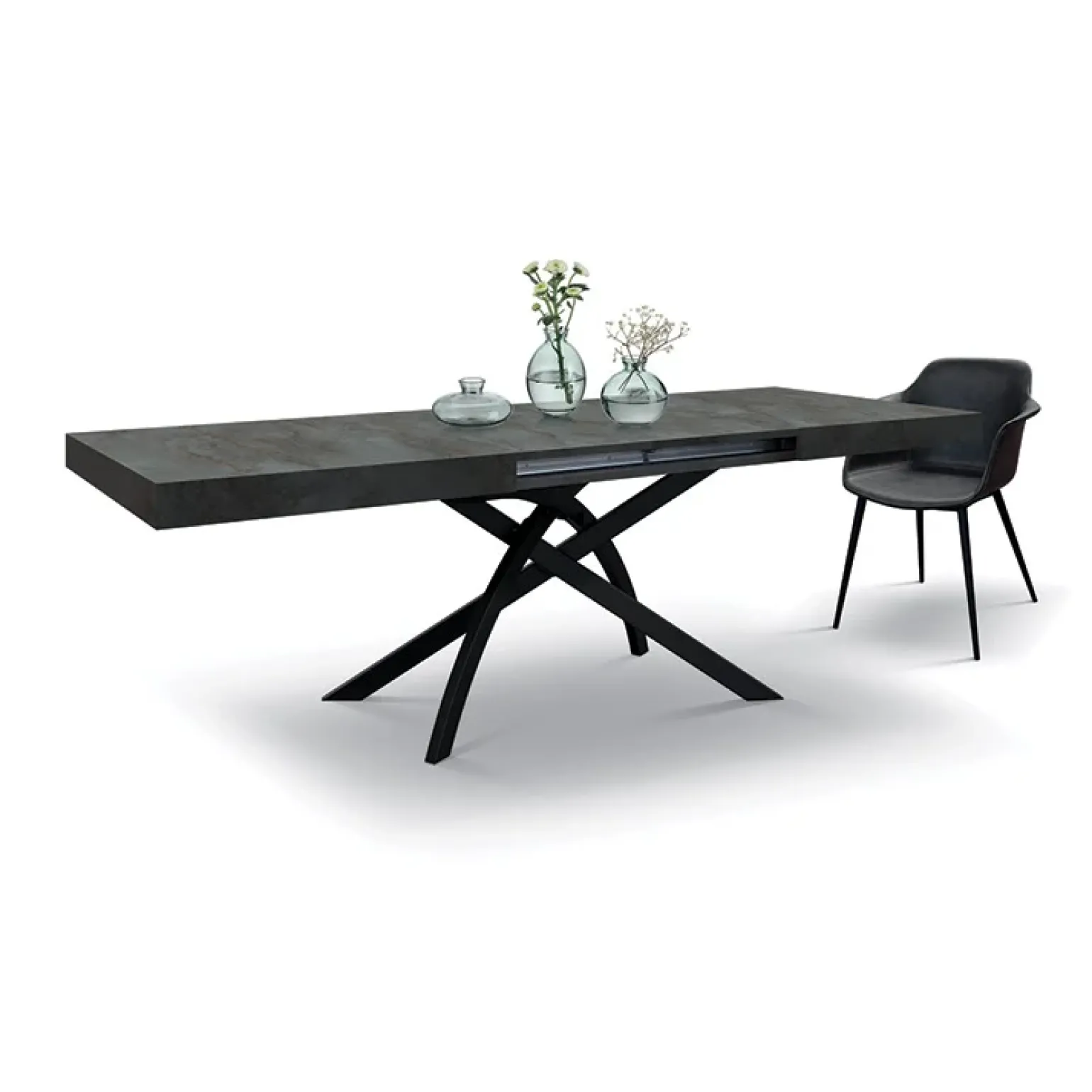 Tavolo 160/240 cm allungabile acciaio ossidato metallo Otab