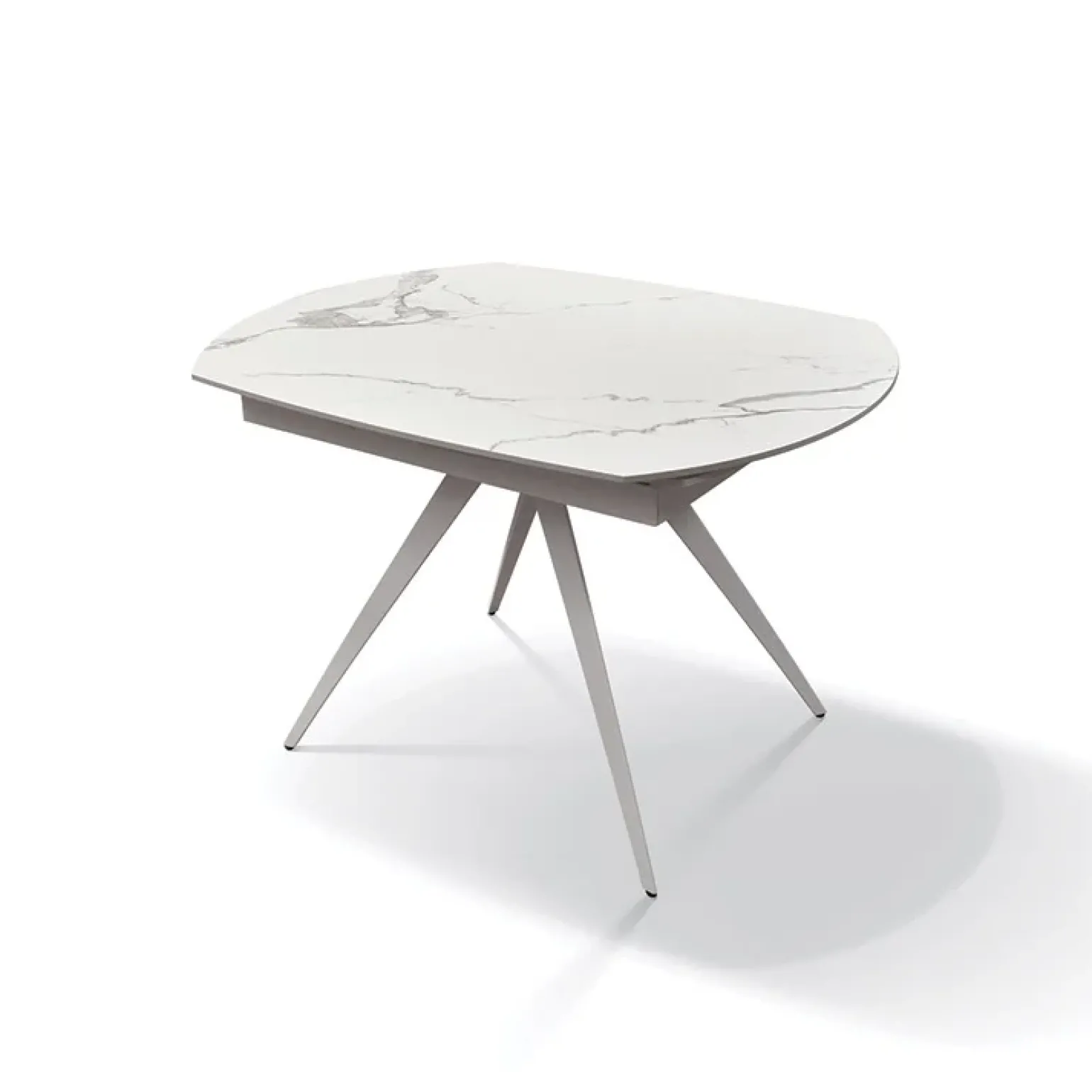 Tavolo 120/180 cm allungabile bianco effetto marmo metallo Globo