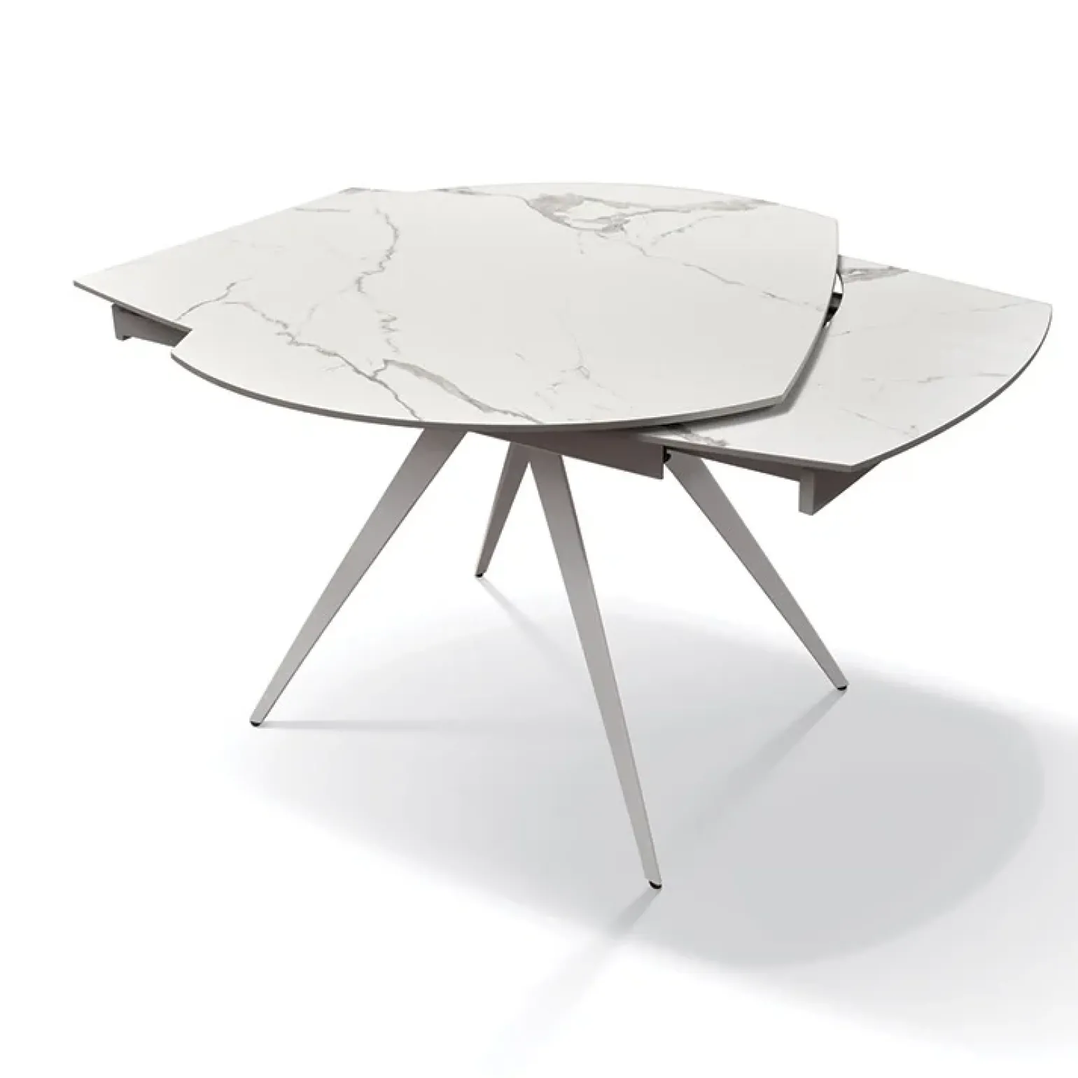 Tavolo 120/180 cm allungabile bianco effetto marmo metallo Globo