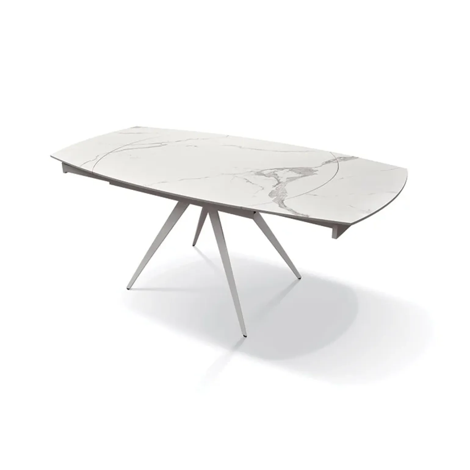 Tavolo 120/180 cm allungabile bianco effetto marmo metallo Globo