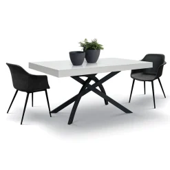 Tavolo 160/240 cm allungabile bianco frassinato metallo Otab