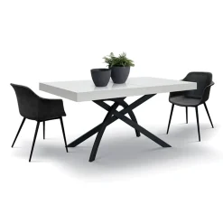 Tavolo 140/220 cm allungabile bianco frassinato metallo Otab