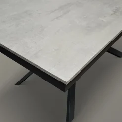 Tavolo 120/170 cm allungabile cemento metallo ossido Velvet