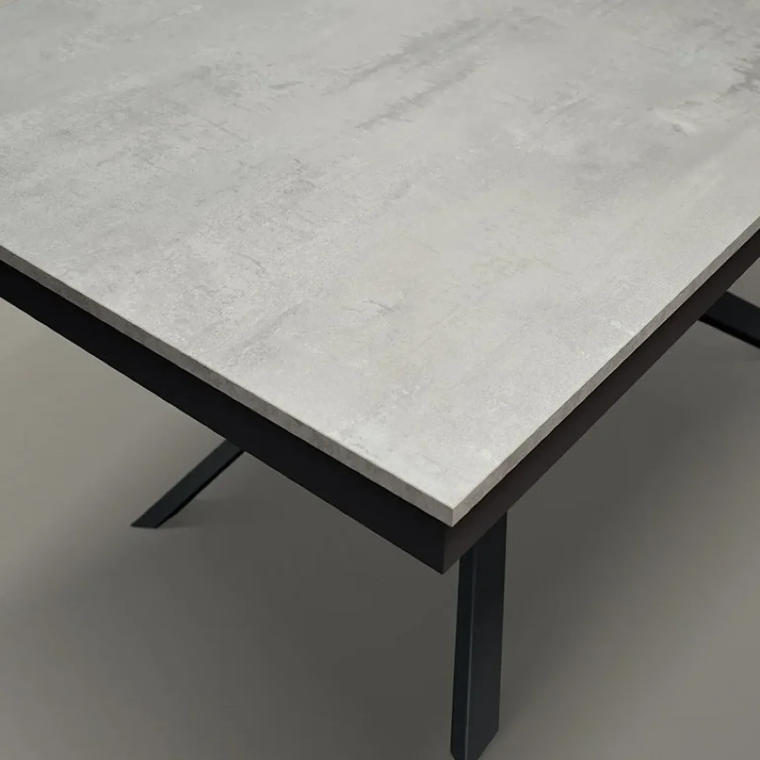 Tavolo 140/200 cm allungabile cemento metallo ossido Velvet