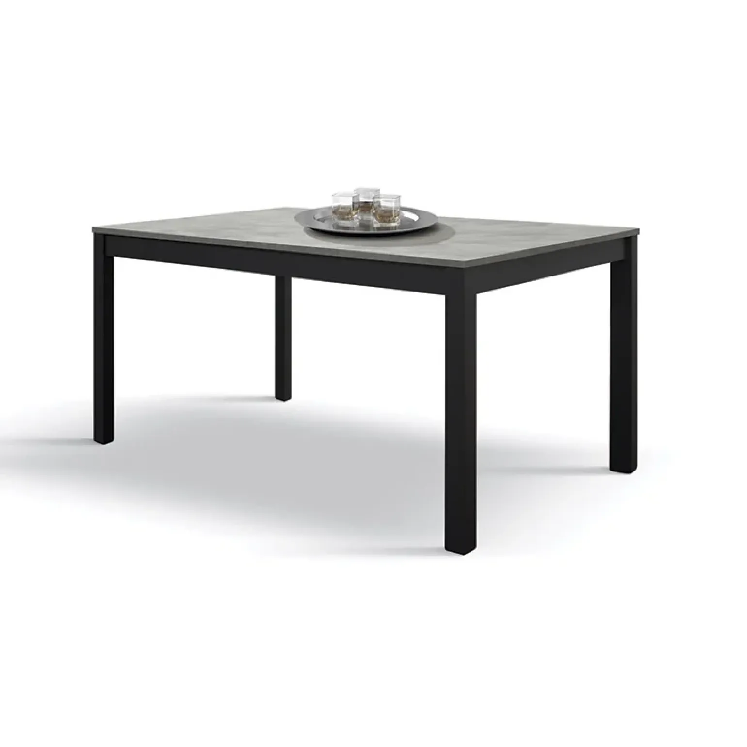 Tavolo 120/170 cm allungabile grigio cemento metallo Arex