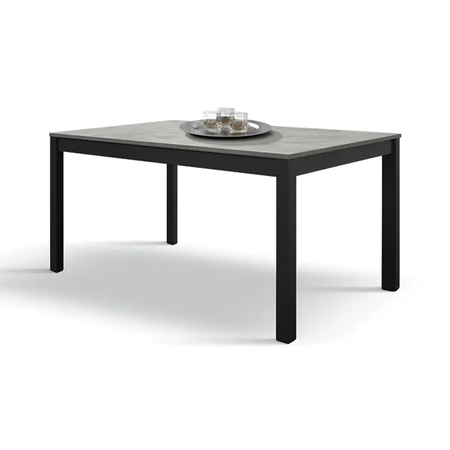 Tavolo 110/160 cm allungabile grigio cemento metallo Arex