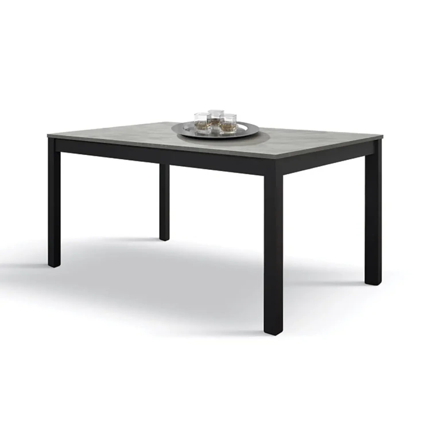 Tavolo 160/220 cm allungabile grigio cemento metallo Arex