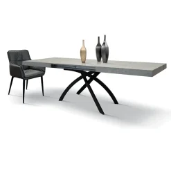 Tavolo 160/240 cm allungabile grigio cemento metallo Otab