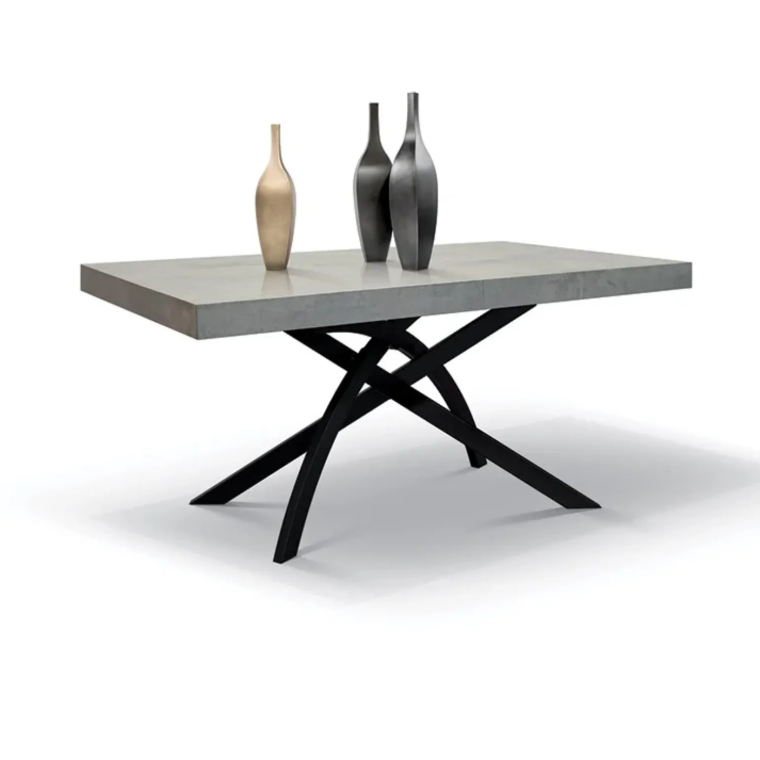 Tavolo 160/240 cm allungabile grigio cemento metallo Otab