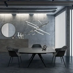 Tavolo 120/180 cm allungabile grigio grafite metallo Globo