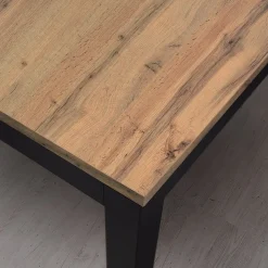Tavolo 90/180 cm allungabile rovere rustico metallo ossido Alanda
