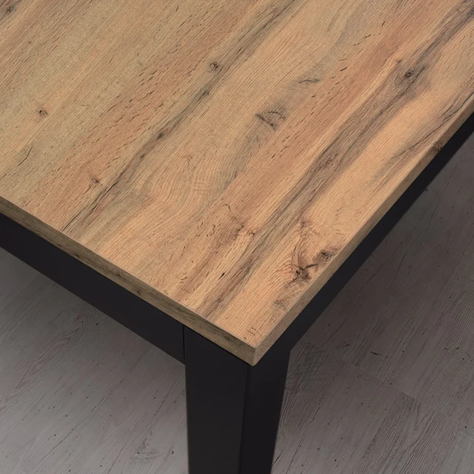 Tavolo 140/200 cm allungabile rovere rustico metallo ossido Alanda