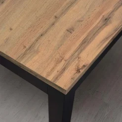 Tavolo 110/160 cm allungabile rovere rustico metallo ossido Alanda