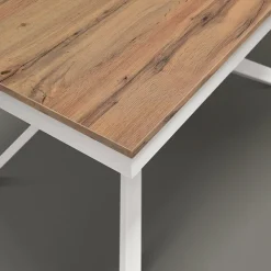 Tavolo 160/220 cm allungabile rovere rustico metallo bianco Velvet