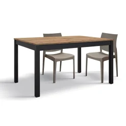 Tavolo allungabile 120/170 cm industrial rovere rustico metallo ossido Alanda