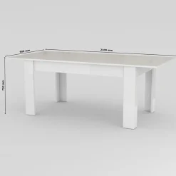 Tavolo allungabile 160-210cm bianco lucido Zenzero