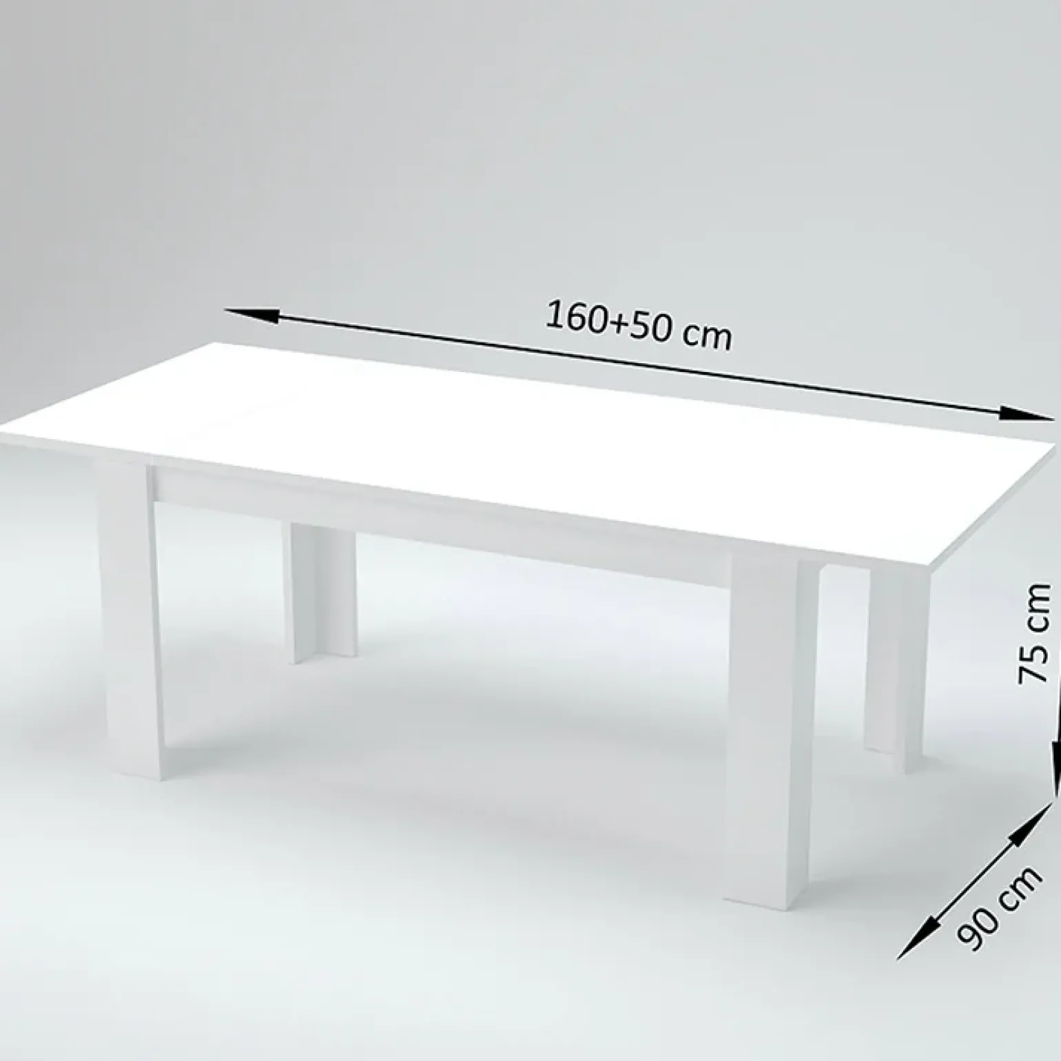 Tavolo allungabile 160-210cm bianco opaco Zenzero