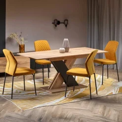 Tavolo allungabile 130/175cm da pranzo moderno rovere nero Brenta