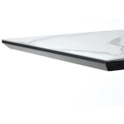 Tavolo allungabile 160/200cm moderno effetto marmo bianco nero Lennox