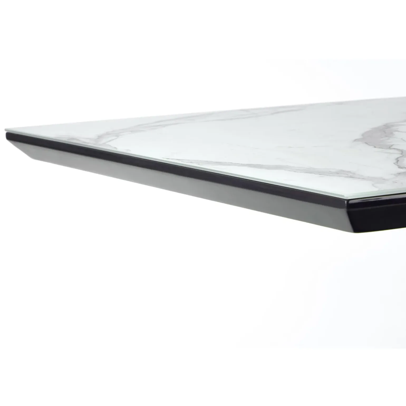 Tavolo allungabile 160/200cm moderno effetto marmo bianco nero Lennox