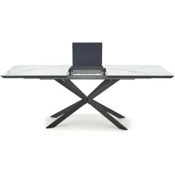 Tavolo allungabile 160/200cm moderno effetto marmo bianco nero Lennox
