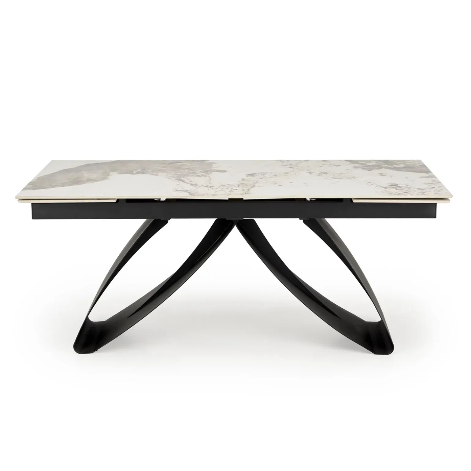 Tavolo allungabile 180/260cm moderno effetto marmo bianco nero Novellino