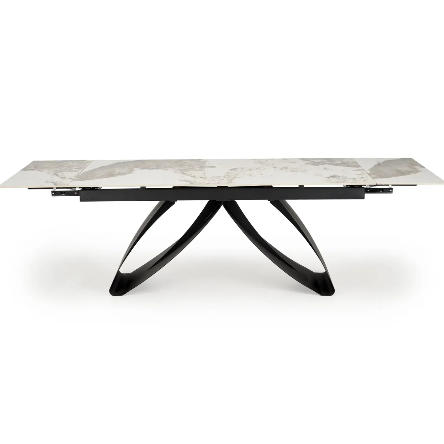 Tavolo allungabile 180/260cm moderno effetto marmo bianco nero Novellino