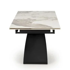 Tavolo allungabile 180/260cm moderno effetto marmo bianco nero Novellino