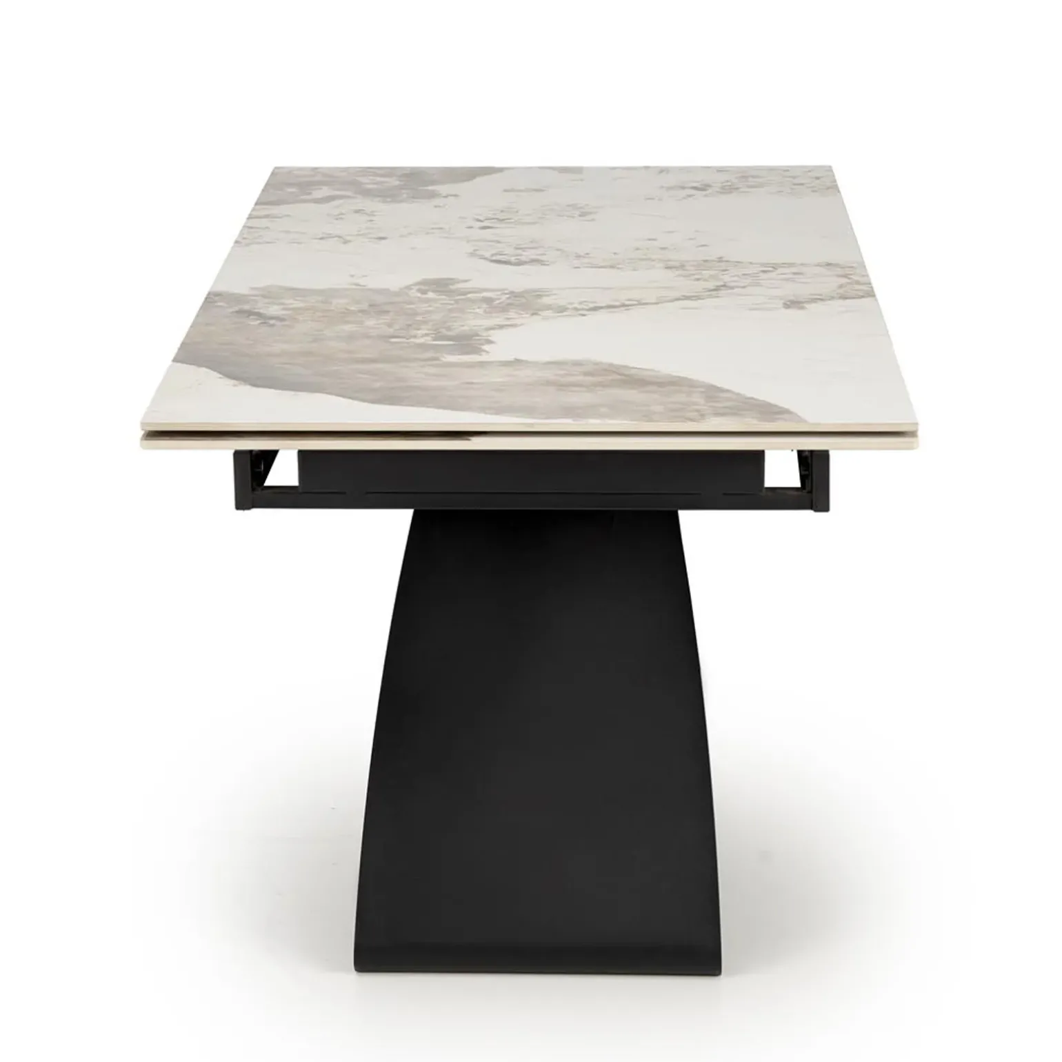 Tavolo allungabile 180/260cm moderno effetto marmo bianco nero Novellino