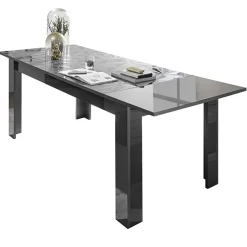 Tavolo allungabile 137/185cm moderno grigio con serigrafia Marvis