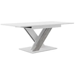 Tavolo allungabile 140/180cm moderno rettangolare bianco cemento Ivonne