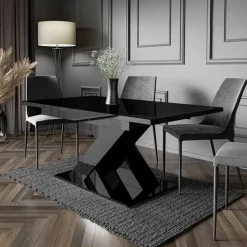 Tavolo allungabile 140/180cm rettangolare nero lucido Ivonne