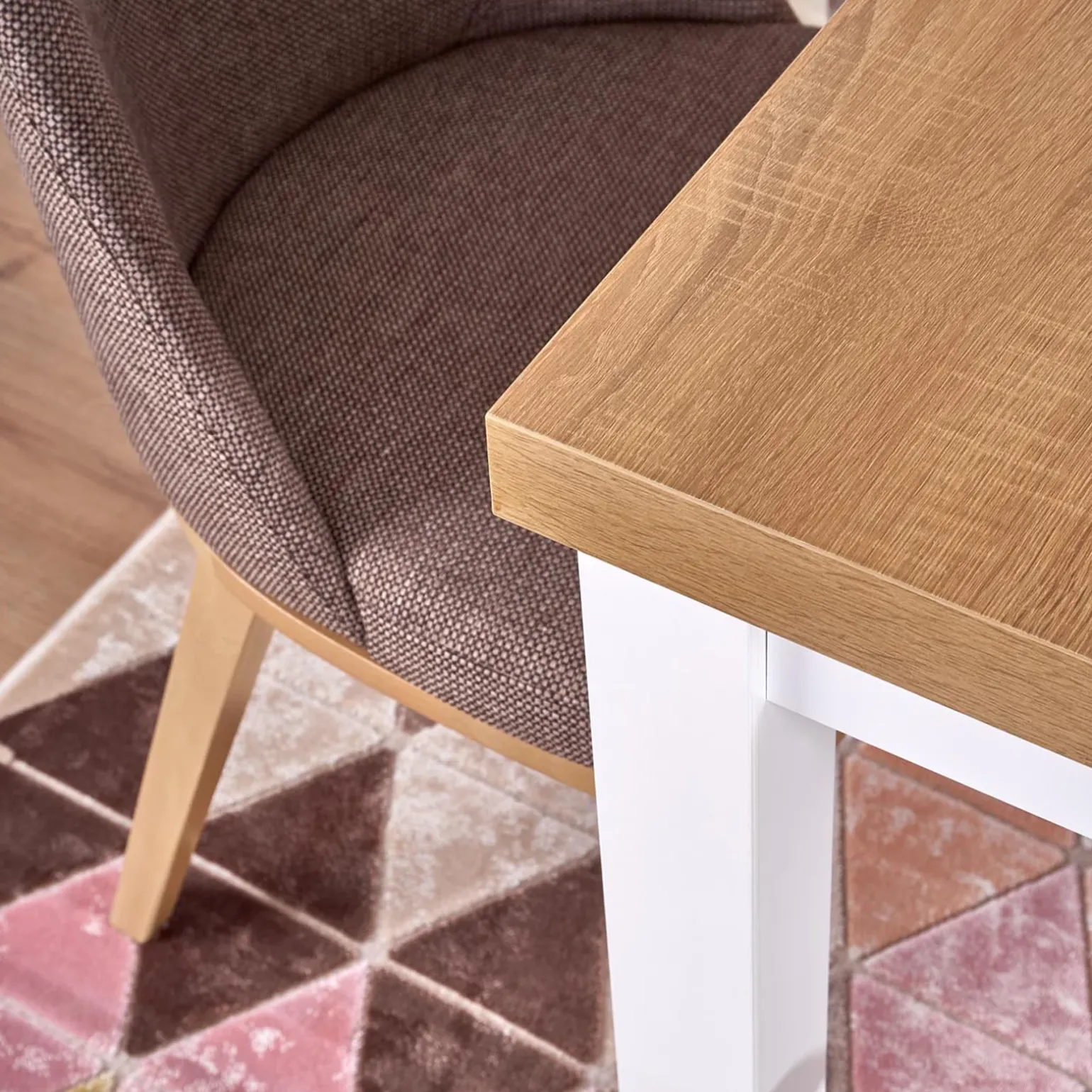 Tavolo allungabile 140/220cm rettangolare rovere nodato bianco Ace