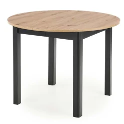 Tavolo allungabile 102/142cm rotondo moderno rovere nero Lucci