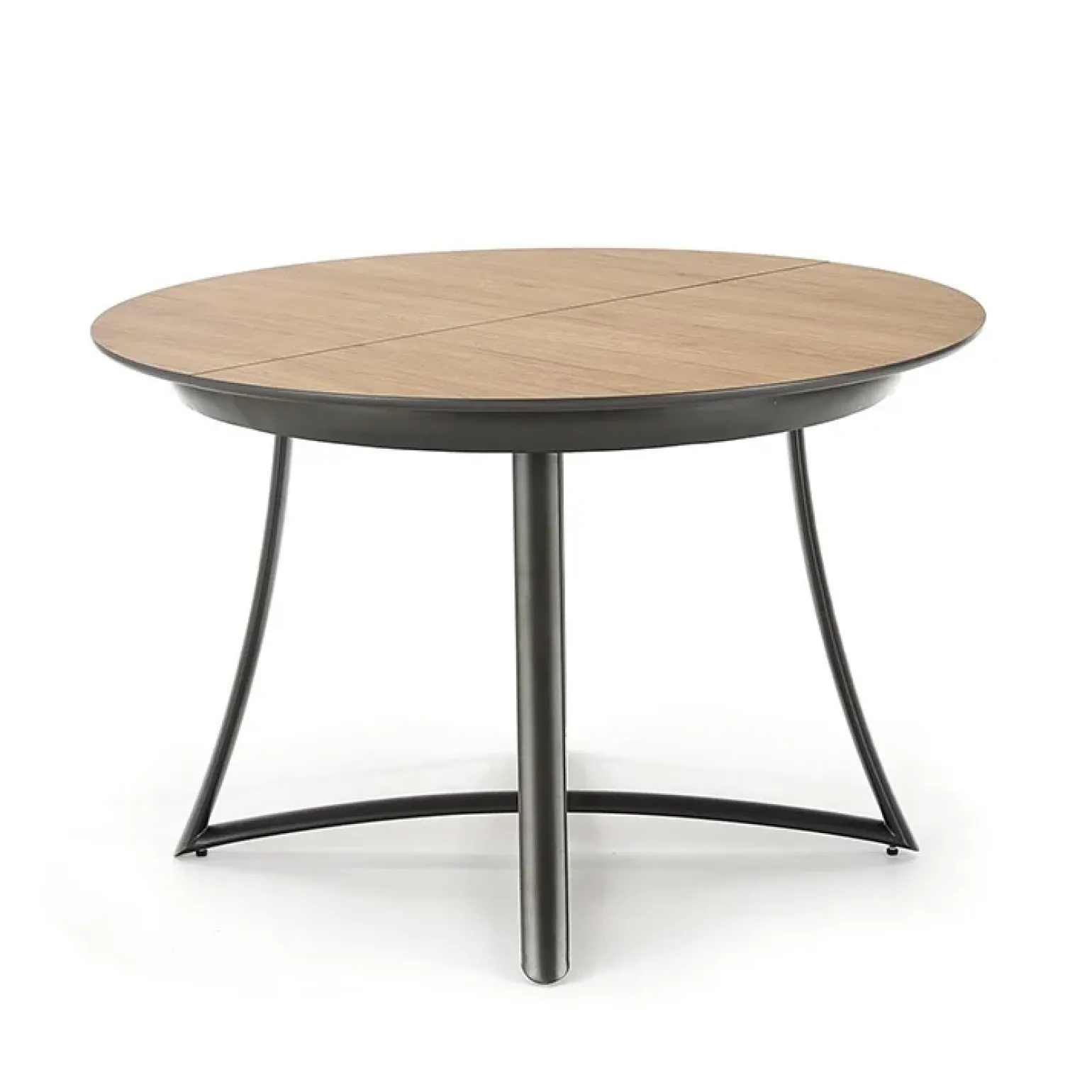 Tavolo allungabile 118/148cm rotondo rovere antracite nero Ortensia Gihome®