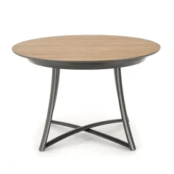 Tavolo allungabile 118/148cm rotondo rovere antracite nero Ortensia Gihome®