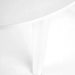 Tavolo allungabile 102/142cm rotondo da pranzo moderno bianco Lucci